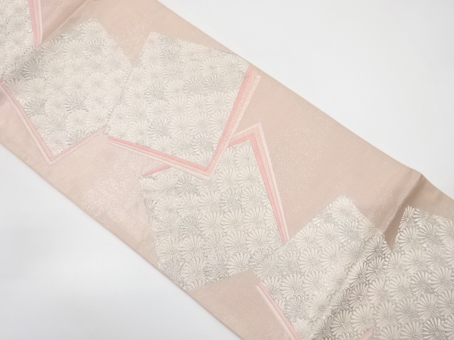 JAPANESE KIMONO / ANTIQUE FUKURO OBI / SILK / WOVEN SHIKISHI PATTERN